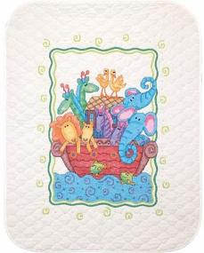 img 1 attached to 🧸 DIY Baby Quilt 'Noah's Ark' Stamped Cross Stitch - Dimensions - 34" x 43