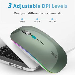 img 3 attached to 🖱️ Enhanced G12 Slim Rechargeable LED Wireless Mouse - Noiseless & Portable