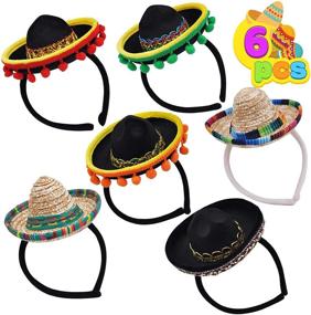 img 4 attached to 🎉 6 шт. головные повязки Cinco De Mayo Fiesta из ткани и соломы: веселые костюмы на вечеринке, реквизит для мероприятий Луау, мексиканская тематика, предметы декора для Диа Де Муэртос.