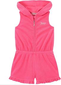 img 1 attached to 👗 Stylish Coral Romper for Girls: Juicy Couture Girls' Clothing