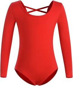 img 2 attached to MOLLDAN Sleeve Leotards Crisscross 2QT5028 20 L: Trendy Girls' Clothing and Active Wear