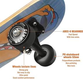img 3 attached to GEMWON 52mm/99a Skateboard Wheel and Bearing Set for Double Kick Skateboard and Roller Skates