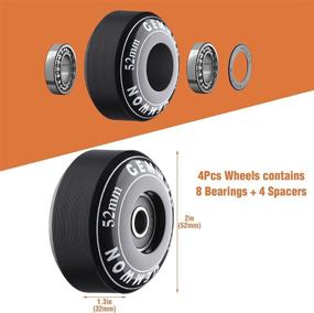img 1 attached to GEMWON 52mm/99a Skateboard Wheel and Bearing Set for Double Kick Skateboard and Roller Skates