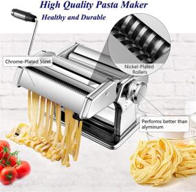 img 3 attached to Adjustable Stainless Steel Pasta Maker Machine with Aluminum Alloy Rollers and Cutter - 7 Thickness Settings for Homemade Spaghetti, Fresh Dough Rolling Press Kit and Noodle Making Tools