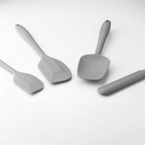 img 1 attached to 🍳 Versatile 4-Piece Silicone Spatula Set: Heat Resistant, Non-Scratch Rubber Spatulas with Stainless Steel Core - Ideal for Baking and Cooking, Gray