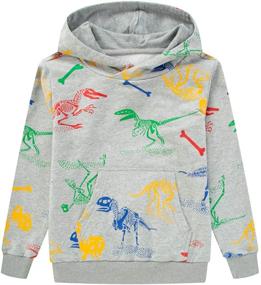 img 4 attached to 🦖 Boys' Black HZXVic Dinosaur Sweatshirt Pullover in 7T - Clothing and Fashion Hoodies & Sweatshirts