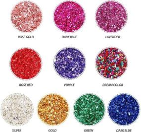 img 3 attached to 🎨 200g Crushed Metallic Glass Chips for Nail Arts, Resin Mold DIY Craft Jewelry Making - 2-4 mm Irregular Irresistible Bright Colors Sequins