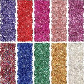 img 4 attached to 🎨 200g Crushed Metallic Glass Chips for Nail Arts, Resin Mold DIY Craft Jewelry Making - 2-4 mm Irregular Irresistible Bright Colors Sequins