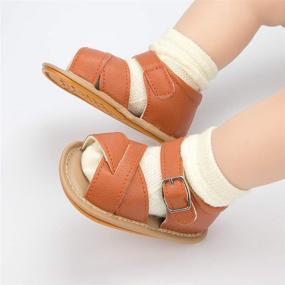 img 3 attached to Basic Leather Sandals - Boys' Anti-Slip Slippers Shoes and Sandals