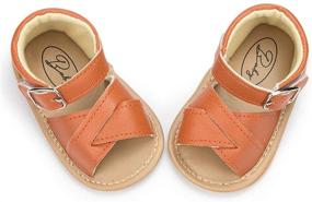 img 2 attached to Basic Leather Sandals - Boys' Anti-Slip Slippers Shoes and Sandals