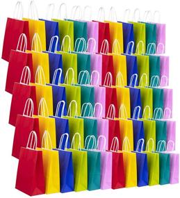 img 4 attached to 🌈 Suwimut 60 Pieces Rainbow Paper Favor Bags – Vibrant Colored Kraft Goodie Bags for Birthdays, Parties, Weddings, and Celebrations