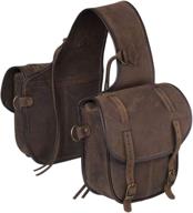 👜 tough-1 soft leather t1 saddle bag in brown, 34 inches logo