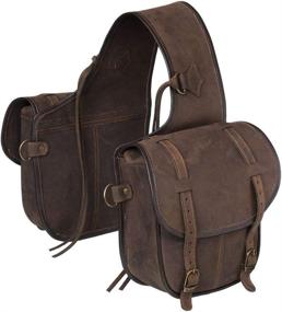 img 1 attached to 👜 Tough-1 Soft Leather T1 Saddle Bag in Brown, 34 inches