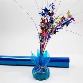 img 2 attached to 🔵 Cellophane Wrap 40x100 Mylar Sheet Cellophane Roll - Ideal Craft Basket Wrapping Paper (Blue)