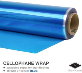 img 3 attached to 🔵 Cellophane Wrap 40x100 Mylar Sheet Cellophane Roll - Ideal Craft Basket Wrapping Paper (Blue)