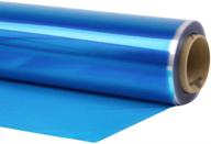 🔵 cellophane wrap 40x100 mylar sheet cellophane roll - ideal craft basket wrapping paper (blue) logo