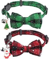 charming christmas cat collar set with bell, bow, and breakaway bowtie – perfect for kittens, puppies, and small dogs logo