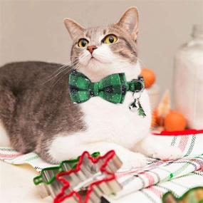 img 2 attached to Charming Christmas Cat Collar Set with Bell, Bow, and Breakaway Bowtie – Perfect for Kittens, Puppies, and Small Dogs