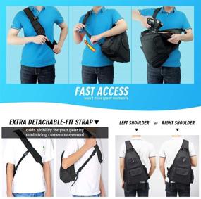 img 1 attached to Waterproof DSLR Camera Sling Backpack with Rain Cover - Ideal Outdoor Travel Bag for Canon, Nikon, Sony, Pentax DSLR Cameras, Lenses, Tripod, Laptop, and Accessories