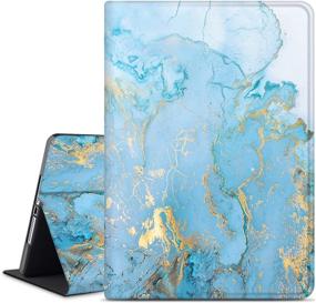 img 4 attached to 📱 Anerimst iPad 8th/7th Generation Case, Compatible with iPad 10.2 inch 2020 2019, Multi-Angle Viewing, Soft TPU Back, Auto Sleep/Wake, Women Girls Protective Smart Cover (Blue Gold)