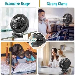 img 2 attached to 🔋 Battery Powered Misting Fan, Portable 8-Inch Clip-on Fan, 10,000mAh Rechargeable, 2 Modes of Mist Output with 200ml Water Tank, 3 Speeds, 360-Degree Rotation