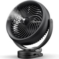 🔋 battery powered misting fan, portable 8-inch clip-on fan, 10,000mah rechargeable, 2 modes of mist output with 200ml water tank, 3 speeds, 360-degree rotation logo