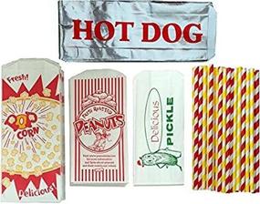 img 3 attached to 🎪 Outside the Box Papers Ultimate Carnival Party Pack: 24 Foil Hot Dog, Pickle, Peanut, and Popcorn Bags + 25 Red and Yellow Paper Straws