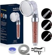 🚿 high pressure junisel ionic shower head with hose and holder, mineral balls filter for skin & hair health, water saving handheld shower head with 3 modes for a skin spa experience logo