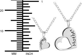 img 3 attached to Penny & Piper Mother Daughter Necklaces: Heart Charm & Heart Cut Out, .925 Sterling Silver Set