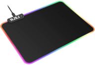 🖱️ njsj rgb игровой коврик для мыши - улучшенный игровой опыт с 12 режимами подсветки, водонепроницаемая и нескользящая поверхность логотип
