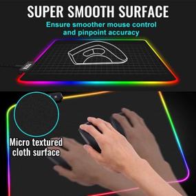 img 1 attached to 🖱️ NJSJ RGB Игровой коврик для мыши - Улучшенный игровой опыт с 12 режимами подсветки, водонепроницаемая и нескользящая поверхность