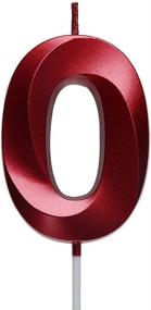 img 4 attached to Vibrant 2.76 Inch Red 0 Birthday Candles: 3D Number 0 Cake Topper for Aesthetic Birthday Decorations - Perfect for Milestone Celebrations (10, 20, 30, 40, 50, 60, 70, 80, 90)