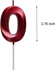 img 3 attached to Vibrant 2.76 Inch Red 0 Birthday Candles: 3D Number 0 Cake Topper for Aesthetic Birthday Decorations - Perfect for Milestone Celebrations (10, 20, 30, 40, 50, 60, 70, 80, 90)