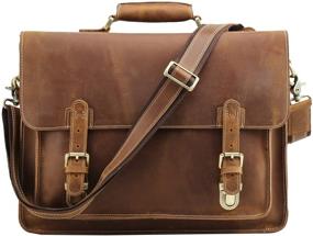 img 3 attached to Polare Leather Briefcase Messenger Vintage Laptop Accessories