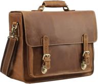 polare leather briefcase messenger vintage laptop accessories logo