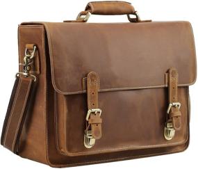 img 4 attached to Polare Leather Briefcase Messenger Vintage Laptop Accessories