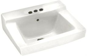 img 1 attached to 🚰 American Standard Declyn Wall Mount Sink, White - 4-Inch Centerset