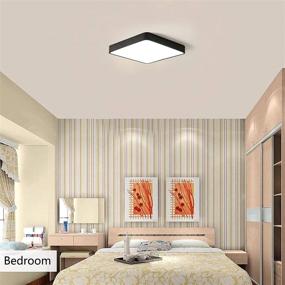 img 2 attached to 💡 Ganeed LED Ceiling Light Flush Mount, 24W 12-Inch Modern Square Ceiling Lamp Fixture, 6500K Cool White Energy-saving Lighting Fixture for Living Bathroom Dining Room, Black