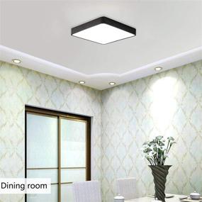 img 1 attached to 💡 Ganeed LED Ceiling Light Flush Mount, 24W 12-Inch Modern Square Ceiling Lamp Fixture, 6500K Cool White Energy-saving Lighting Fixture for Living Bathroom Dining Room, Black