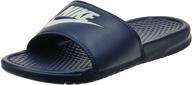 men's nike benassi shoes and fashion sneakers in black white blanc logo