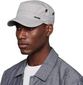 img 4 attached to 🧢 CACUSS Men's Cotton Army Cap Cadet Hat – Trucker Dad Hat for a Classic Military Style with Adjustable Flat Top – Shop Now for the Perfect Baseball Cap!