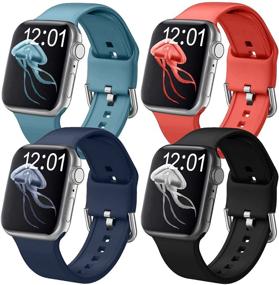 img 4 attached to Band4U Silicone Compatible Replacement IWatch Cell Phones & Accessories