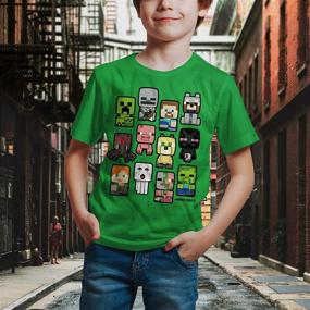 img 3 attached to Minecraft Bobble Mobs Roll Call: Kids T Shirts with Creeper, Steve, Enderman, and Wolf Designs