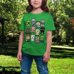 img 2 attached to Minecraft Bobble Mobs Roll Call: Kids T Shirts with Creeper, Steve, Enderman, and Wolf Designs