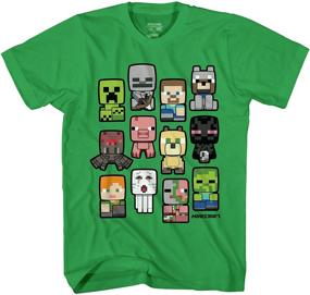 img 4 attached to Minecraft Bobble Mobs Roll Call: Kids T Shirts with Creeper, Steve, Enderman, and Wolf Designs