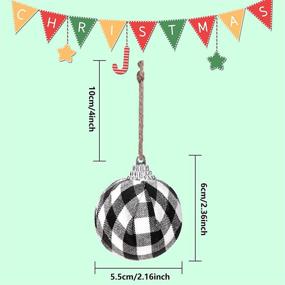 img 3 attached to 🎃 Deloky 16Pcs Buffalo Plaid Fabric Ball- 2.16 Inch Small Christmas Fabric Wrapped Balls for Halloween Party Decor Christmas Tree Decoration Supplies (Black & White)