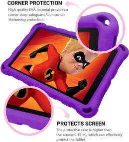 img 3 attached to 👧 ANTIKE Kids Shock Proof Case for All-New 7 Tablet (7th/9th Generation, 2017/2019 Release) - Lightweight, Purple Cover for 7 Tablet