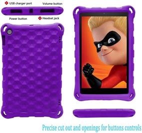 img 2 attached to 👧 ANTIKE Kids Shock Proof Case for All-New 7 Tablet (7th/9th Generation, 2017/2019 Release) - Lightweight, Purple Cover for 7 Tablet