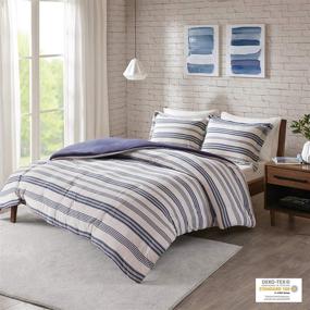 img 3 attached to 🛏️ Urban Habitat Cole All Season Breathable Comforter Cover Bedding Set with Matching Shams - King/Cal King Size (104"x92"), Navy Blue 3 Piece