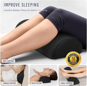 img 1 attached to 🪑 Tusscle Lumbar Support Pillow for Office Chair and Car: D-Shaped Lumbar Roll Back Support Pillow for Lower Back Pain Relief, Ergonomic Lumbar Back Cushion with Adjustable Strap and Removable Cover